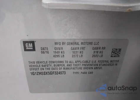 2016 Chevrolet Malibu Premier from USA, damaged, VIN 1G1ZH5SX5GF324973